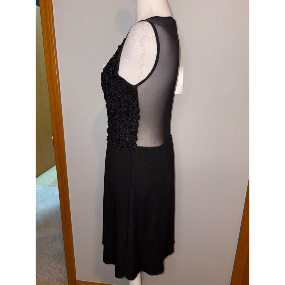 For Love & Lemons Black Sheer Mesh Floral Lace Mini Dress Size M skater daisy - Picture 4 of 12